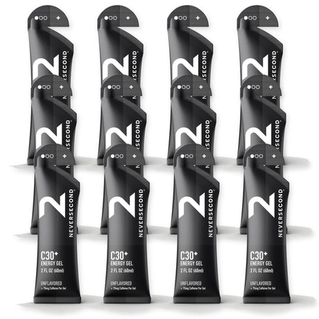 Neversecond C30+ caffeinated energy gel Unflavored - box of 12