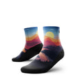 Outway Wanderlight Quarter chaussette de course unisexe - Bleu / Orange - paire, vue de trois quarts