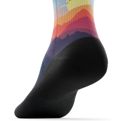 Outway Wanderlight Quarter unisex running sock - Blue / Orange - heel view