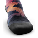 Outway Wanderlight Quarter chaussette de course unisexe - Bleu / Orange - vue des orteils