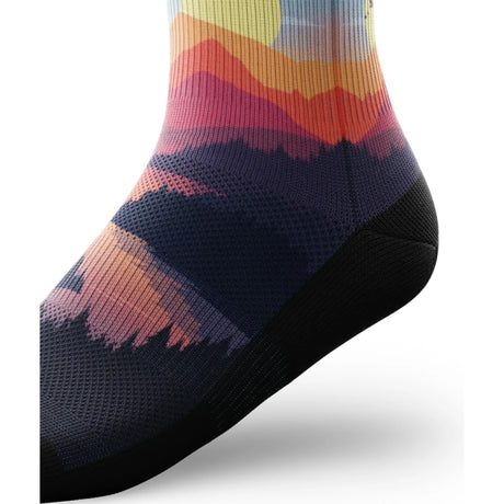 Outway Wanderlight Quarter unisex running sock - Blue / Orange - side view