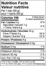 Krono Nutrition Energy Bar Apple & Maple Nutrition facts