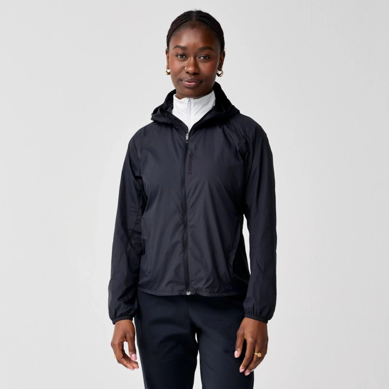 Brooks Canopy Packable Jacket women's packable wind jacket Black