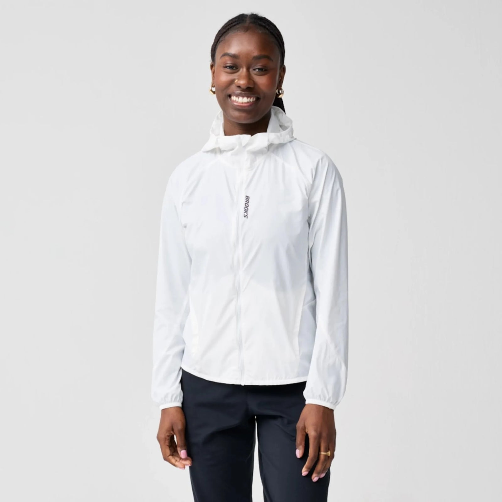 Brooks Canopy Packable Jacket women's packable wind jacket White