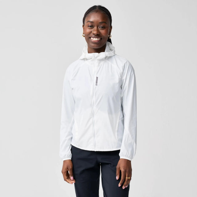 Brooks Canopy Packable Jacket women's packable wind jacket White
