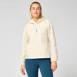 Brooks Canopy Reflective Jacket women's reflective jacket Reflective Wordmark Bone