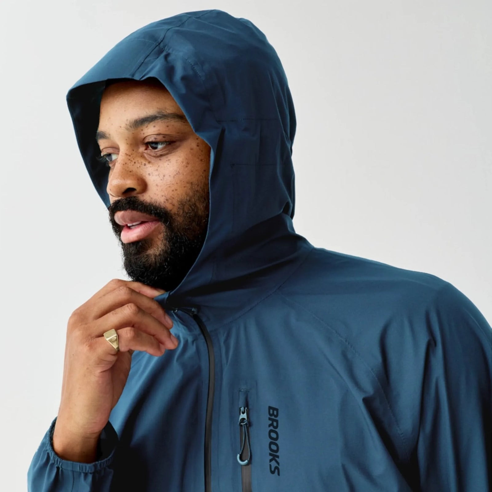 Brooks Canopy Waterproof Jacket men's waterproof jacket Indigo