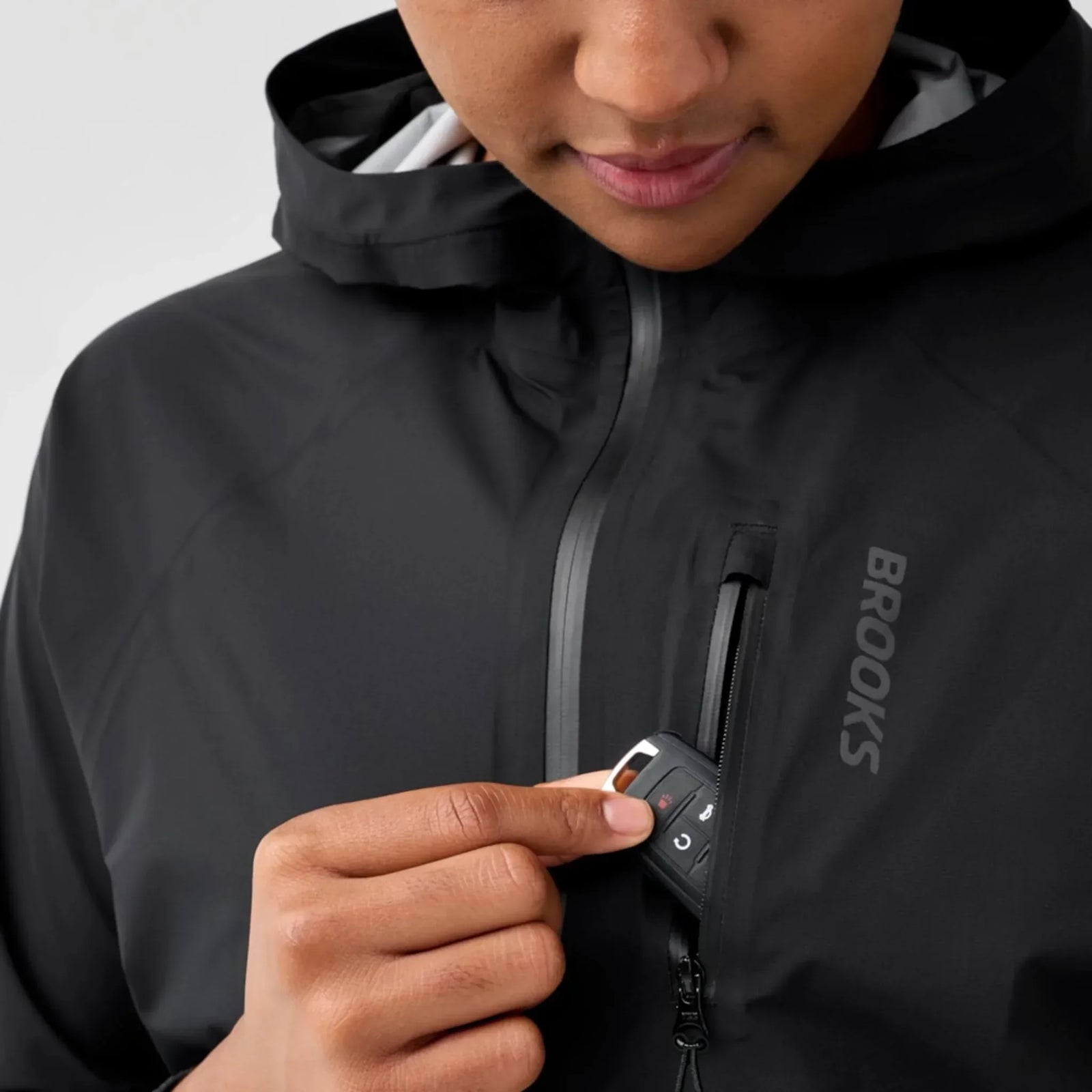 Brooks Canopy Waterproof Jacket women's waterproof jacket Black