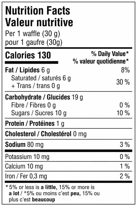 Krono Nutrition gaufrette énergétique Érable & Bleuet — à l'unité — valeurs nutritives