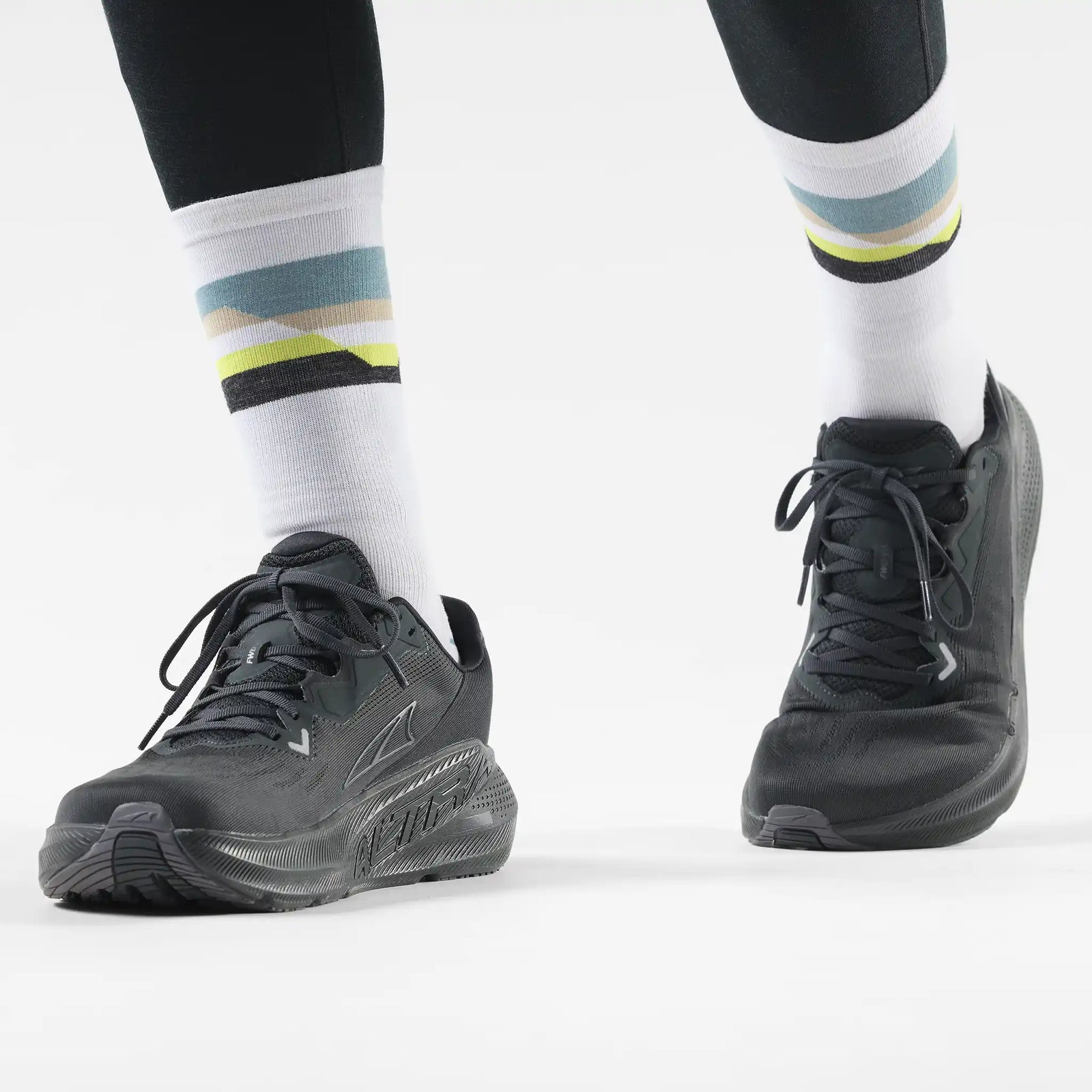 Smartwool chaussette de course imprimée Horizons pour homme, coloris Blanc — vue supplémentaire