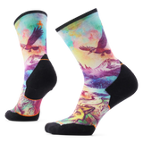 Smartwool chaussette de course en sentier imprimée Serene Peak pour femme, coloris Sarcelle poussiéreux — image principale