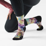 Smartwool chaussette de course en sentier imprimée Serene Peak pour femme, coloris Sarcelle poussiéreux — vue supplémentaire