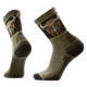 Chaussette de randonnée Smartwool Bison pour homme en laine mérinos, coloris mousse d'hiver avec motif tête de bison