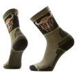 Chaussette de randonnée Smartwool Bison pour homme en laine mérinos, coloris mousse d'hiver avec motif tête de bison