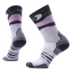 Chaussette de randonnée Smartwool Lunar Trek pour femme en laine mérinos, coloris éclipse violette avec motif huard et lune