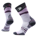 Chaussette de randonnée Smartwool Lunar Trek pour femme en laine mérinos, coloris éclipse violette avec motif huard et lune