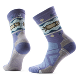 Chaussette de randonnée Smartwool Otter Float pour femme en laine mérinos, coloris bleu nuit tombante avec motif loutre