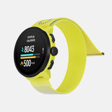Suunto Run GPS running watch, Lime colour (textile strap) — right three-quarter view