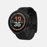 Suunto Run GPS running watch, All Black colour (silicone strap) — front view